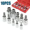 10pcs Set XZN 12 Point Spline Bit Socket  S2 Steel 4-18mm Car Anti-Rust Ratchets Wrench Hand Tools High Hardness Blue Box