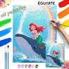 Digital Oil Painting Art Kit Mermaid Ocean Whale Rainbow Handmade Coloring Painting Home Decor