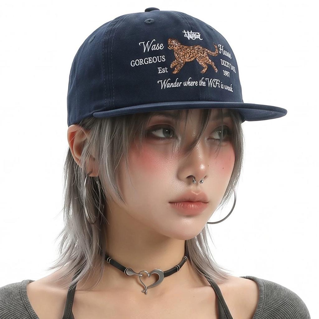 Four Seasons Niche Retro Alphabet Fun Baseball Cap Men'S And Women'S Shade Flat Eaves Personalized Outdoor Cap