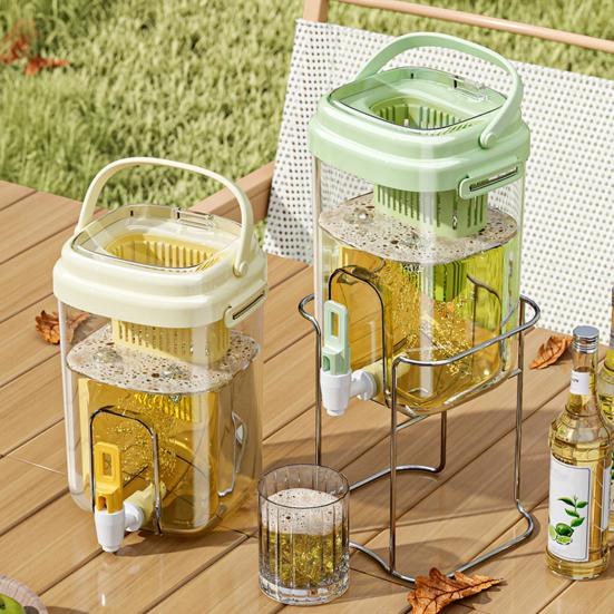 Water Dispenser with Faucet BPA-Free Summer Juice Jug for Fridge 5L Leakproof Iced Tea & Fruit Infuser