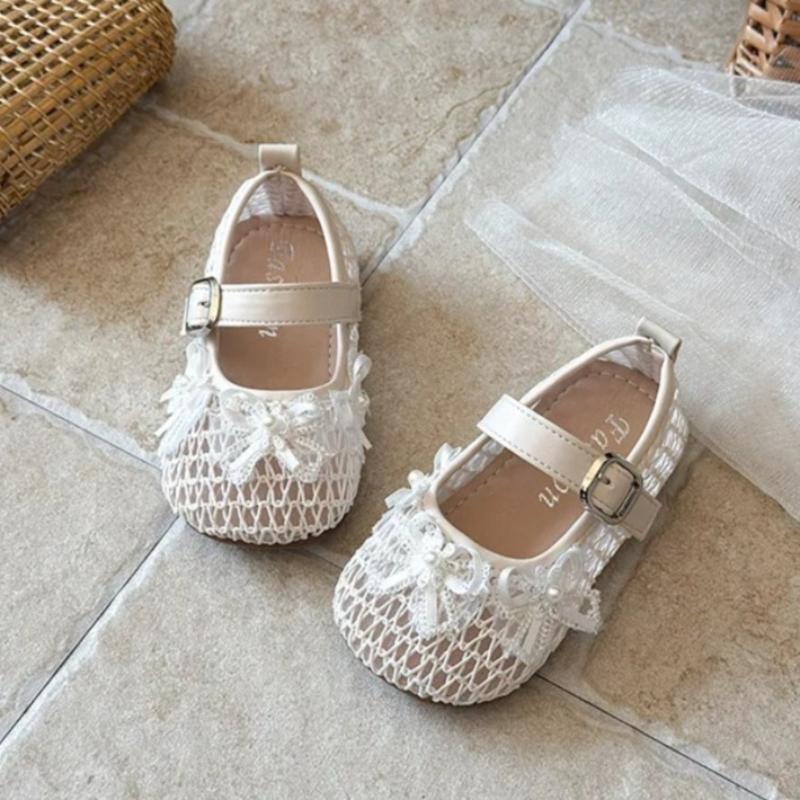 

Children s Princess Shoes Soft Sole Spring Summer New Breathable Mesh Children s PU Leather Shoes Fashion Baby Sandals 25 бежевий