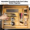 Bambusový nastavitelný zásobník na příbory Úhledný elegantní organizér do kuchyňské zásuvky Domácí doplňky