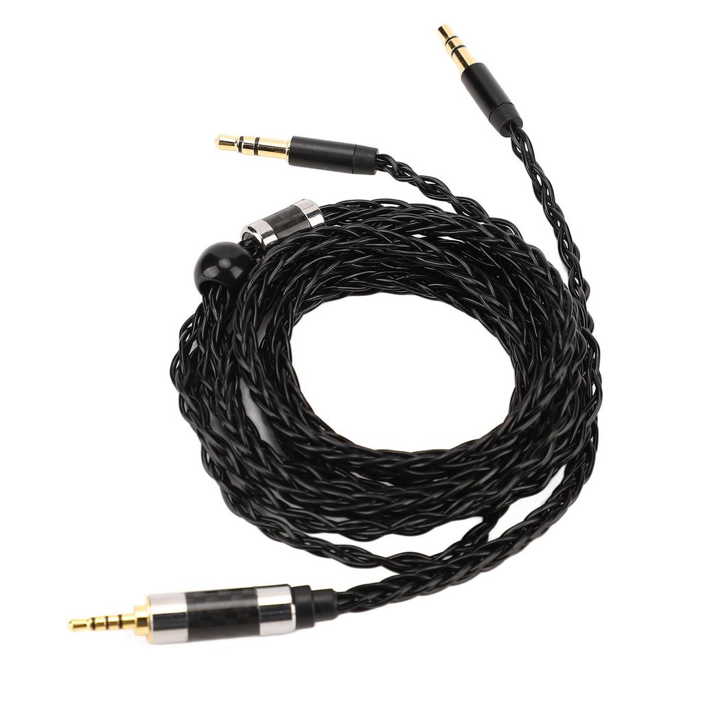 Headphone Cable 8 Core 2.5mm Balanced Plug To Dual 3.5mm Plug Silver Plated Earphone Cable Replacement