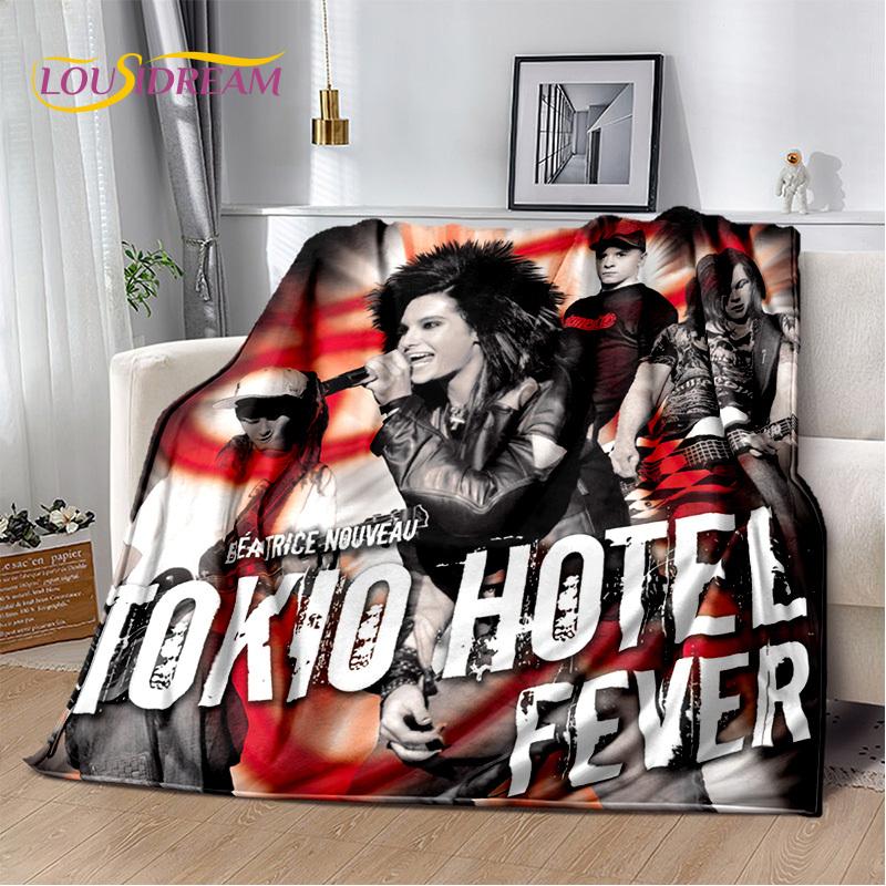 Tokio Hotel Rock Band Bill Kaulitz Blanket,Flannel Soft Throw Blanket for Home Bedroom Bed Sofa Picnic Office Hiking Leisure Nap
