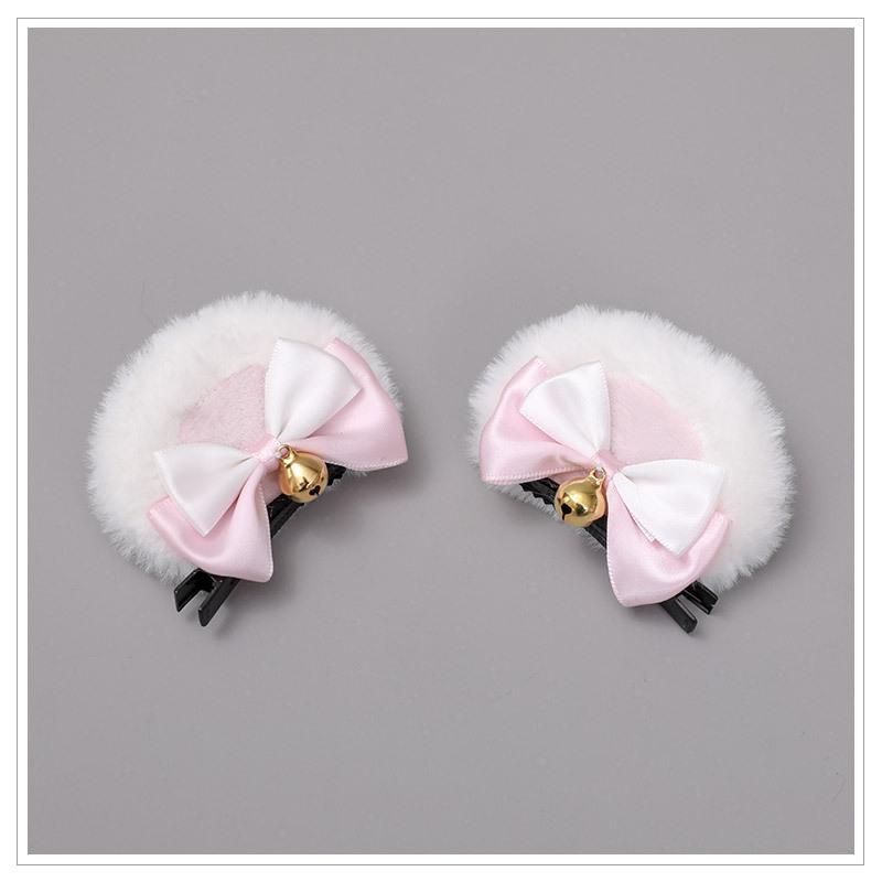 Tierohren Haarspangen Mode Kreative Haaraccessoires Doppelte Schleife Glöckchen Bärenohrclips Lolita Kawaii Cosplay Spange Dekor