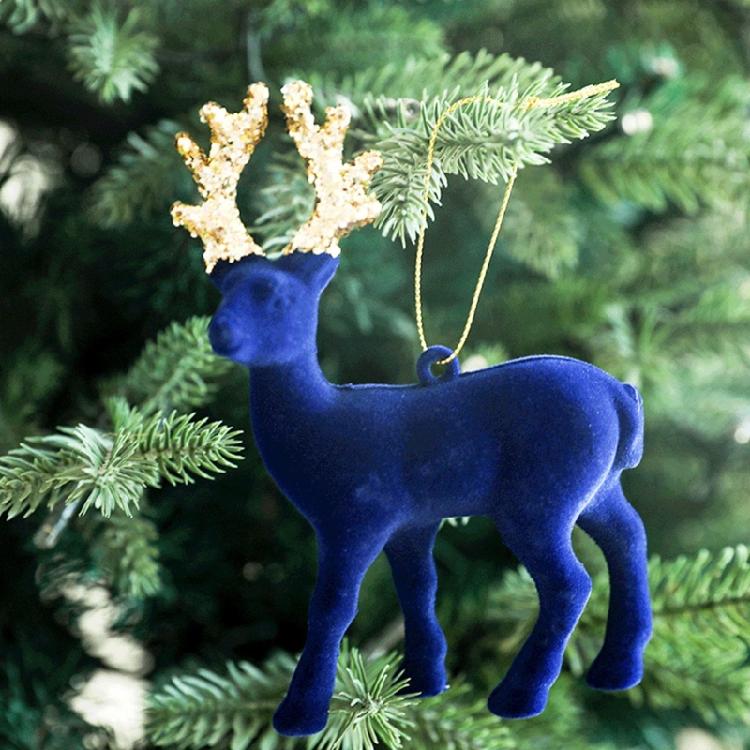 Set of 8 Festives Reindeers Hanging Baubles Tabletop Decoration Deer Shaped Figurines Ornament Holiday Accessories