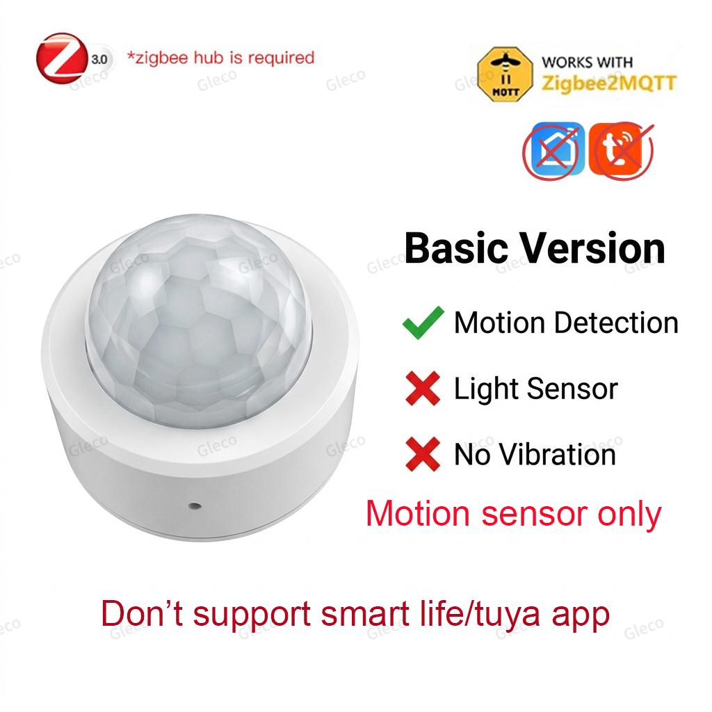 Zigbee 3.0 PIR Motion Sensor Optonal Light & Vibration Detection Smart Home Automation Security Requires Zigbee Gateway For Z2M Motion sensor only