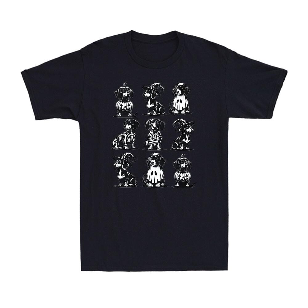 Halloween Dachshund Horror Pumpkin Spooky Season Weiner Dog Men s T-Shirt S разноцветный