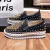 Fashion Low Loafers Whit With Crystals Rhinestone Ladies Shoes Lace Up Diamond Women Footwear High On Platform Urban High Quality Price