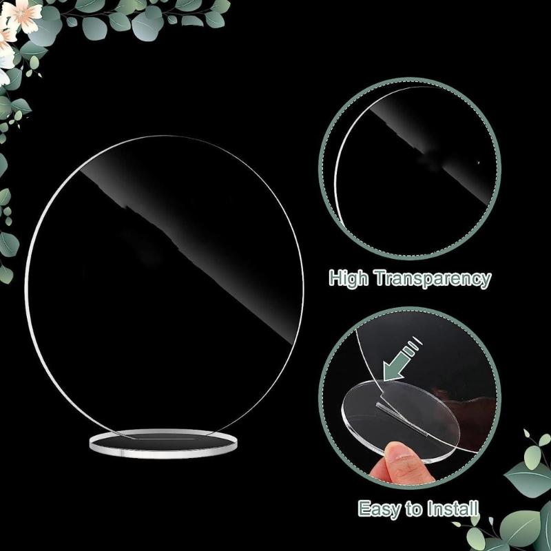 30pcs Acrylic Wedding Table Numbers DIY Blank Clear Display Signs with Base Stand for Wedding Party Table Decoration