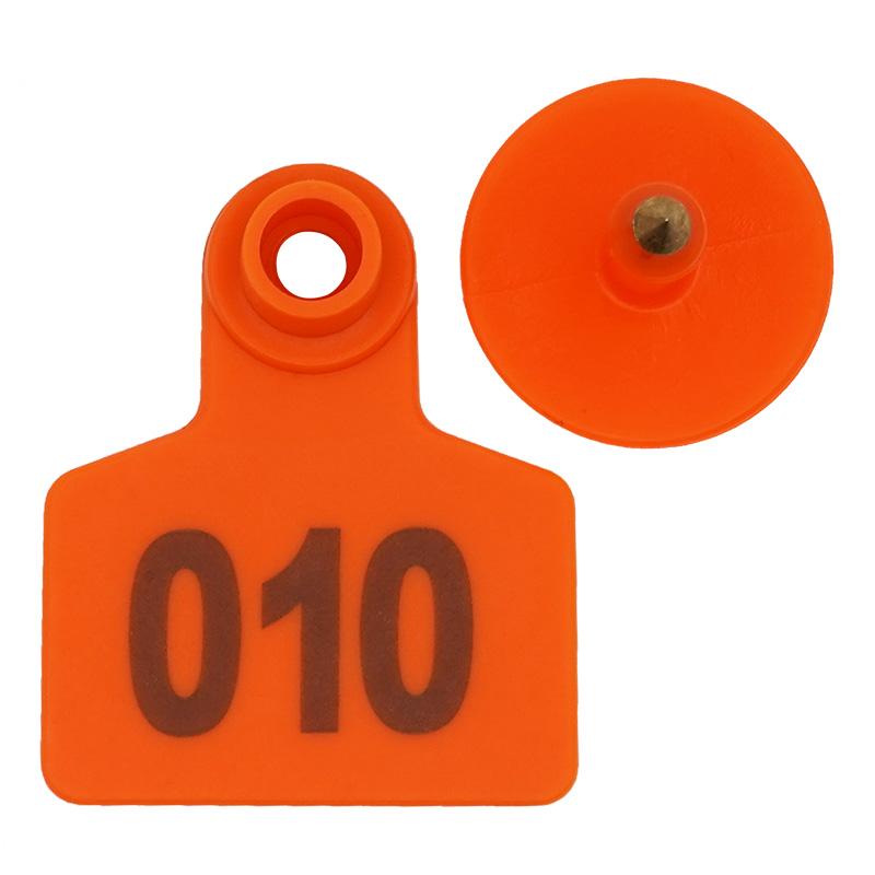 100pc Livestock Pig Sheep Ear Tag Signs with The Word No. 1-500 Ear Laser Typing Copper Head Earrings Animal Identification Card