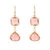 Fresh Copper Water Drop Earrings with Blue & Pink Crystals - Stylish For Women, European & American-Style Jewelry