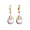 New Light Luxury High-end Queen Purple Pearl Ear Buckle Slightly Inlaid Exquisite Versatile Luxury Wedding Earrings Women