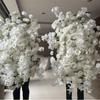 Cherry Blossom Floral Arch: Wedding Wall & Stage Decoration with Artificial Hanging Flowers.