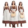 Halloween Maid Costume Set Includes French Maid Apron Maid Dress and Headscarf Set for Women, Kitchen Cooking Apron