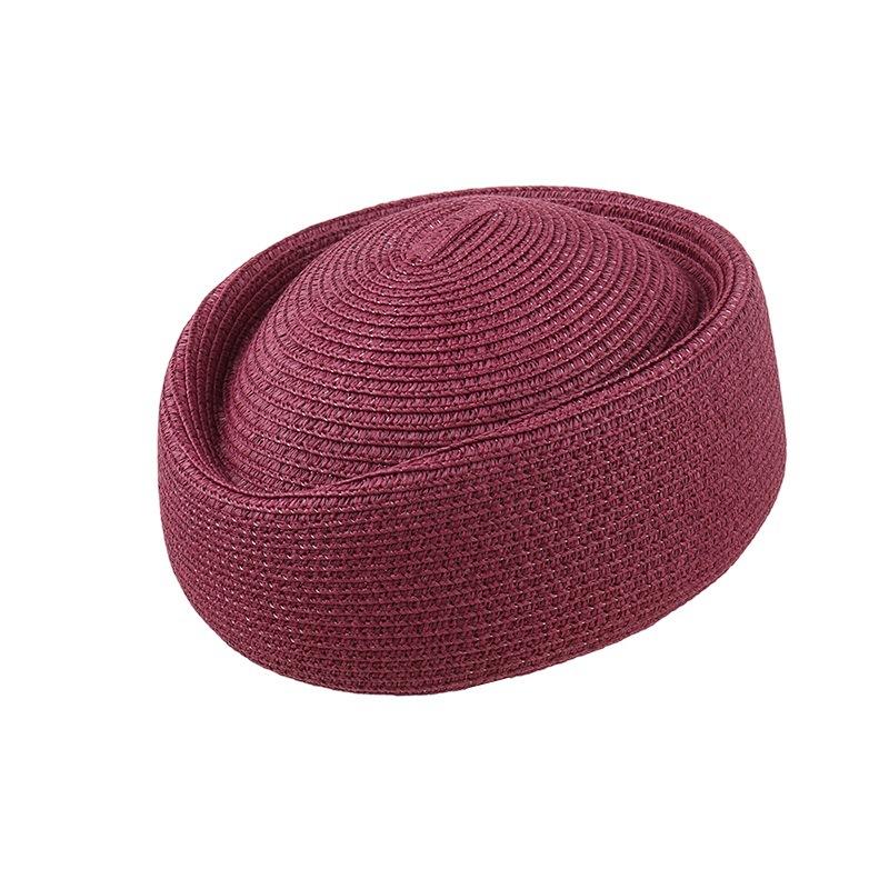 Simple solid color straw beret children spring and summer fashion casual painter bud hat stewardess hat shows small face