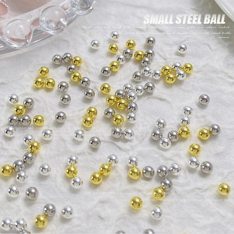 Multi-Size Nail Caviar Beads Micro 3D Nail Art Decorations Mini Metal Nail Beads Nails Jewelry DIY Nail Designs Gifts