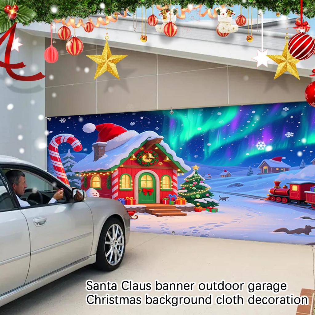 Weihnachtsszene Dekorationen & Festliche Charakter Banner – Feiertagszubehör für Außengaragen