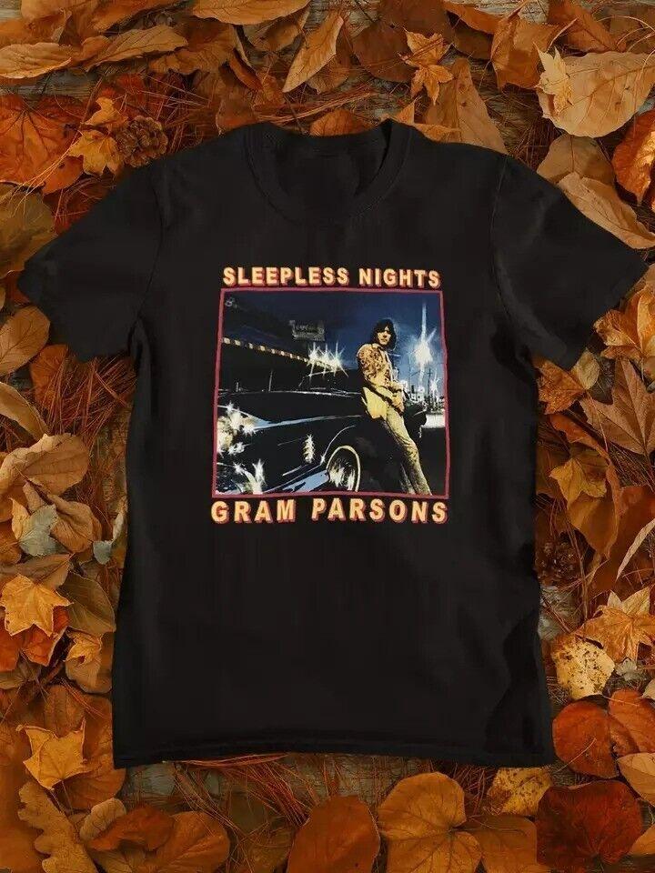 Sleepless Nights Gram Parsons Black T-Shirt Cotton All Size Unisex T-Shirt
