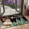 Merry Christmas Tree Snowman Elk Carpet Party Living Room Sofa Bedroom Study Kitchen Entrance Door Rug Non-slip Home Decor Mat