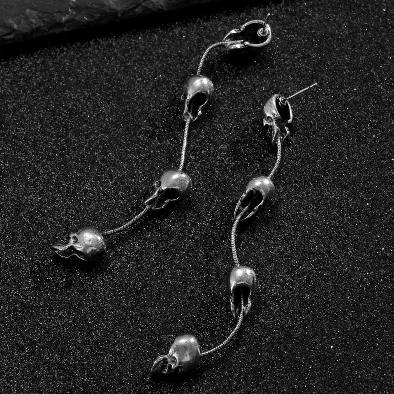 Skeleton Drop Earrings Portable Tassels Goth Festival Jewelry for Women