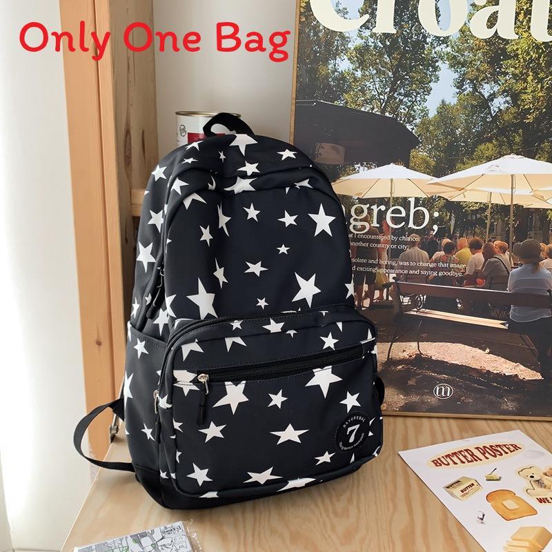 

Summer Harajuku Style Backpack For College Students With Nylon And Geometric Prints For Daily Use чёрный