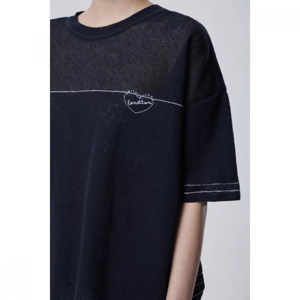 Benetton Back Stripe Crochet Knit Bakp73631