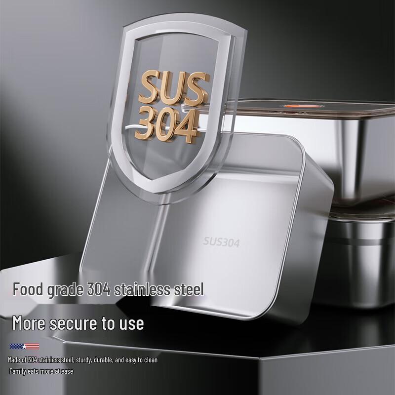 Macaiiroos 304 Stainless Steel 3-Piece Food Storage Container Set