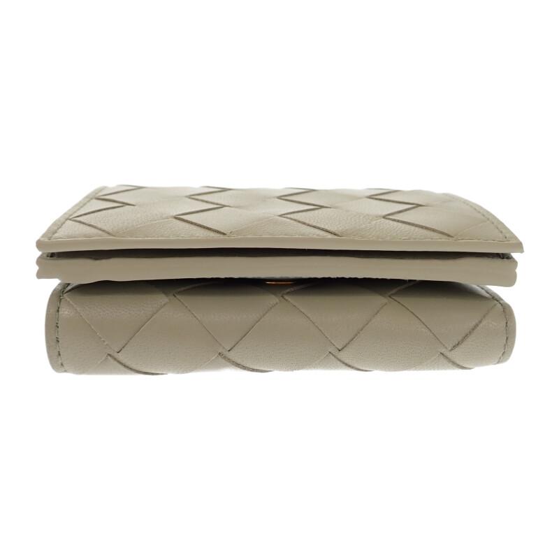 Bottega Veneta 751156VCPP68369 Tri-fold Wallet Travertine/Newsage Women