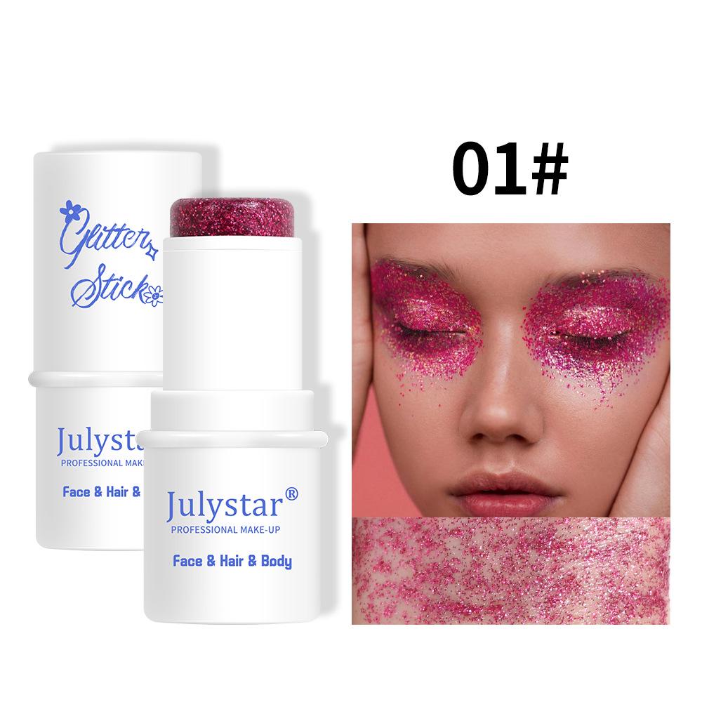 

Julystar 8-Color Face & Body Glitter Eyeshadow Stick for Stage Makeup 5g
