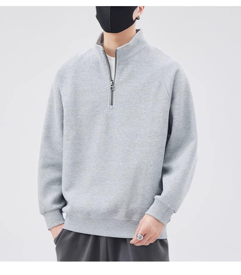 Men's Trendy Half-Zip Hoodie, Stand Collar Pullover for Spring, Autumn, Winter 2025