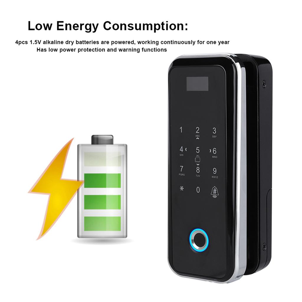 Glass Door Smart Fingerprint Password Lock Remote Control Access Control System Door Lock