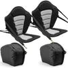 Kayak Seat, 2 Pack 12 mm Thick, Universal Paddle Board Seat with Back Support, Sit-on-Top Soft Padded Cushion with Storage Bag & Adjustable Straps for