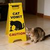 1Pc Cats Vomit Caution Signs Cats Vomits Warning Signs Desk Decorations Funny Novelty Cats Vomit Signs for Home Decors