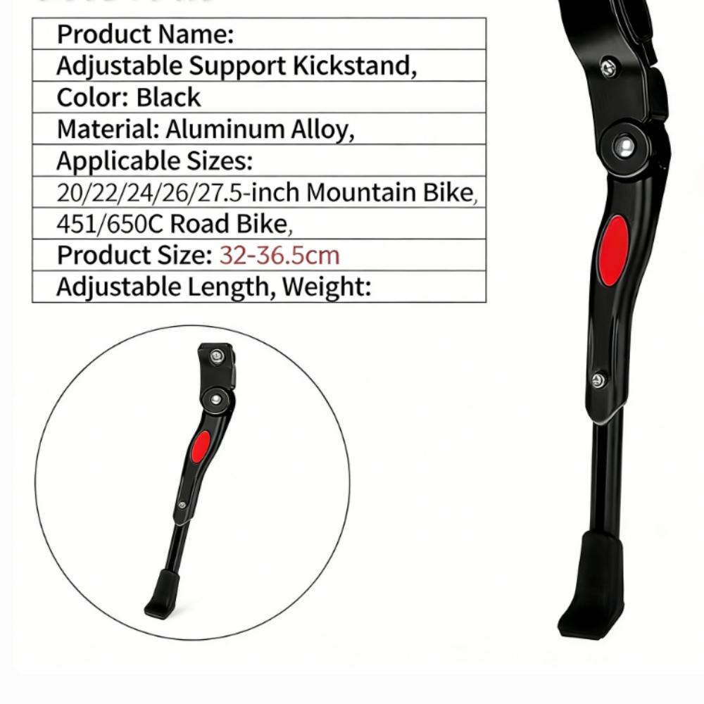 Adjustable Bicycle Kickstand Parking Rack Bicycle Side Support Kickstand for 22 24 26 Inch Mountain Bike