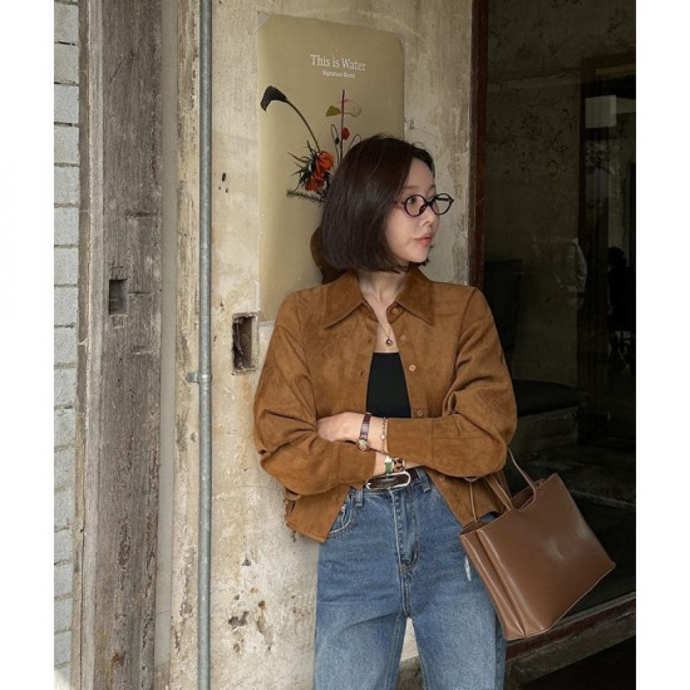 Dabagirl Velvet Suede Shirt
