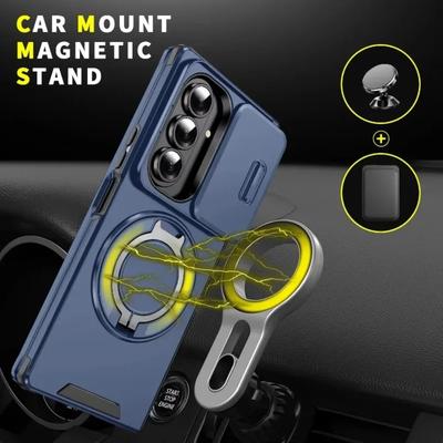 Robuste Auto-Halterung Magnetischer Ständer Hülle Für Samsung Galaxy Z Fold 7 6 5G Vollkörperschutz Widerstandsfähig Schiebefensterabdeckung