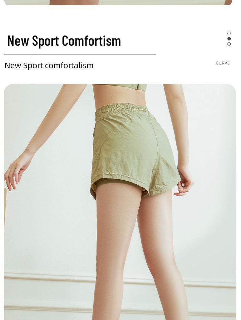 Women's High-Waisted Quick-Dry Loose-Fit Sports Shorts for Yoga and Running