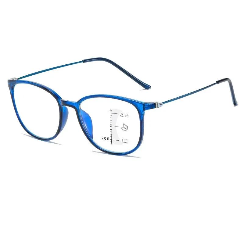 Progressive Multifocal Presbyopia Glasses Anti Blue Light HD Reading Glasses for Men and Women Fashion Luxury