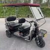 Electric Tricycle Rain Cover: Folding Stainless Steel Mini Bus Shelter with Transparent Glass.