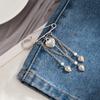 1pc Fashion Tassel Street Accessory Designer Heart-Shaped Pendant Ankle Chain Decoration, Party Jewelry, Street Style, Minimalist Design