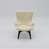1 Piece 1/12 Dollhouse Mini Plush Sofa Chair Side Table Furniture Model For Doll House Decor Simulation Single Person Sofa