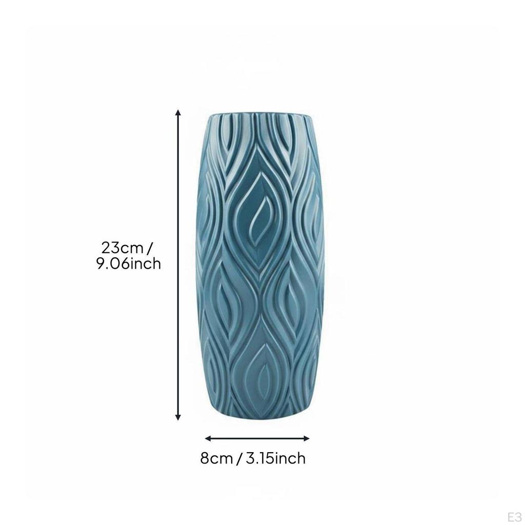 Vase ShatterResistant Nordic Design Textured Pattern House Decoration for Living Room,