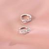Real 925 Silver Zircon Hollow Square Hoop Earrings For Women Party Classic Fine Jewelry Small Niche Accessories
