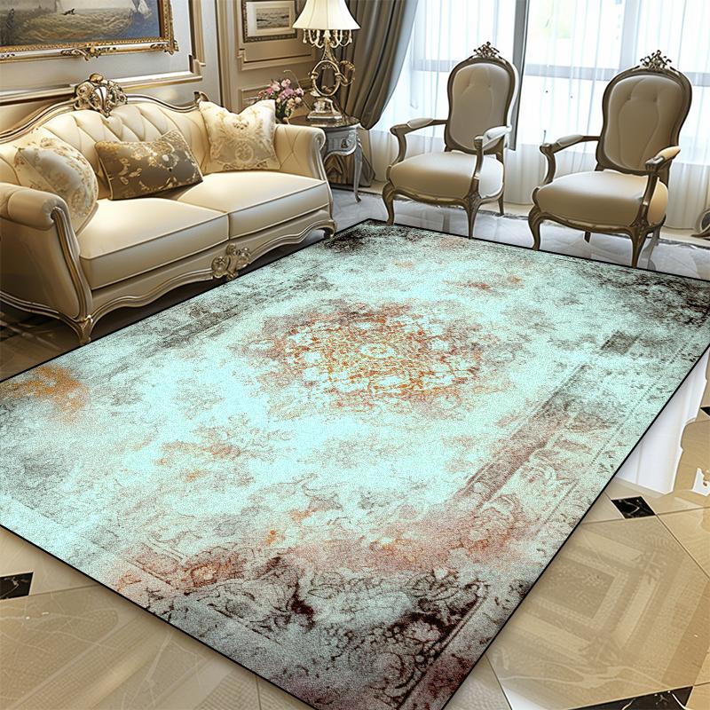 Retro Persian Classical Carpet Living Room Printing Decoration Home Sofa Non-slip Large Rugs Bedroom Short Velvet Soft Floor Mat