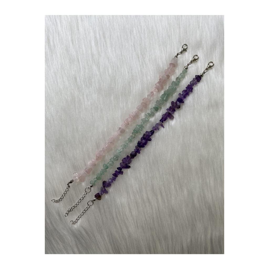Natural Stone Bracelet Set (amethyst, Pink Quartz, Aventurine)