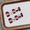 Red Cat Eye Lion Nail Art Stickers - Detachable Handmade Wearable Nails