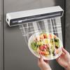Food Wrap Dispenser with Cutter Sturdy Suction Cup Base for Aluminum Foil Cling Film Wax Paper Kitchen Restaurant Storage Box