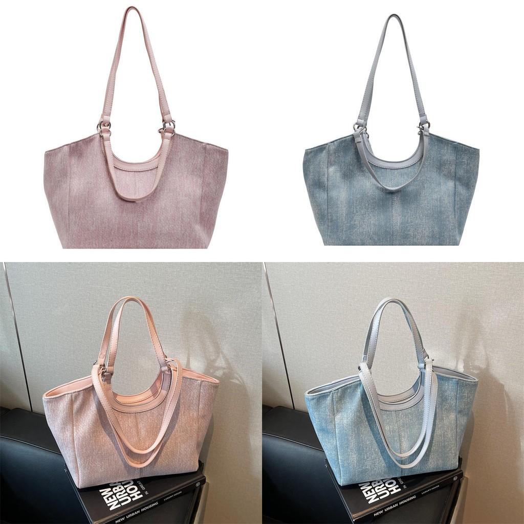 Simple Color Solid Ladies Bag Zipper Closure Interior Pockets Casual Travel Bags