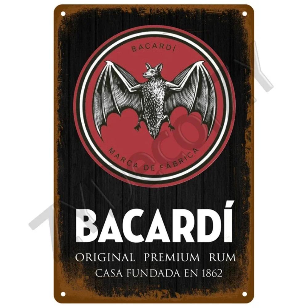 1 pièce Plaque Métallique Bière: Affiche Drôle avec Marque de Rhum Vintage - Art Métallique pour Décoration Murale Accrocheuse dans les Bars, Pubs, Clubs